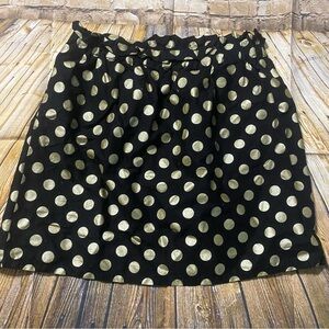 Haley And The Hound A Line Skirt Black Gold Polka Dot Ruffle Waist